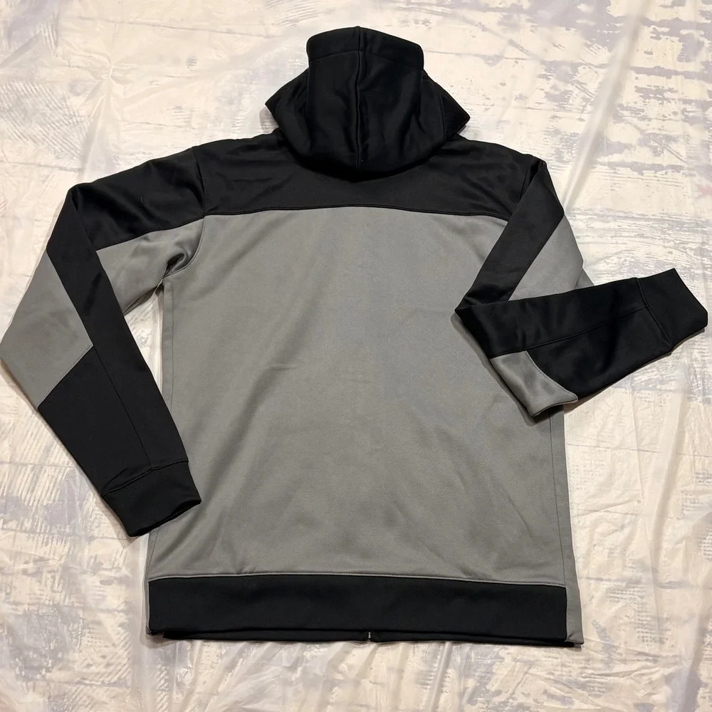Nike Brooklyn Nets Hoodie Boys XL Grey Black Excellent Full Zip NBA Dri-FIT
